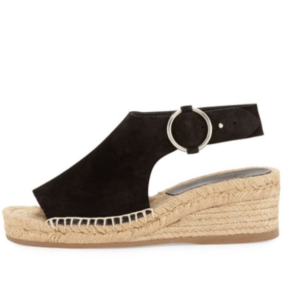 rag & bone Shoes - NWOT Rag & Bone | Black Suede Calla Wedge Espadrilles | Size EU 37 / US 7